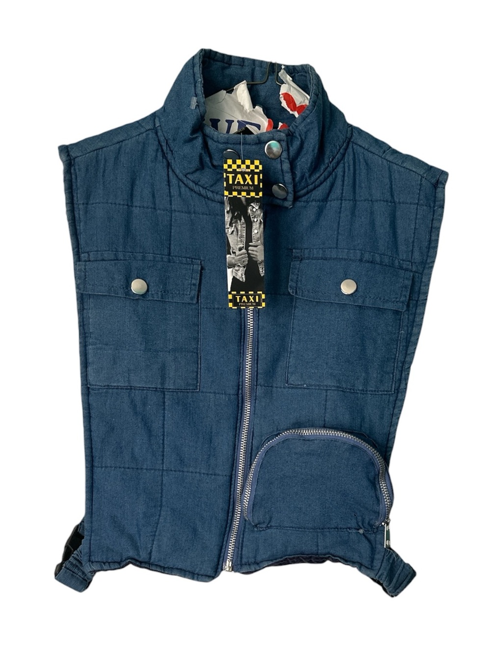 New w/ Tags - TAXI Women's Navy Quilted Vest with Front Pockets